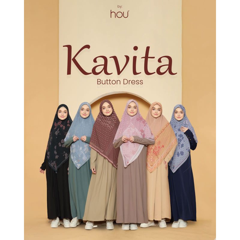 House Of Uga Kavita Button Dress Mircala Material Anti Uv Cutting Slim Look Griya Mey