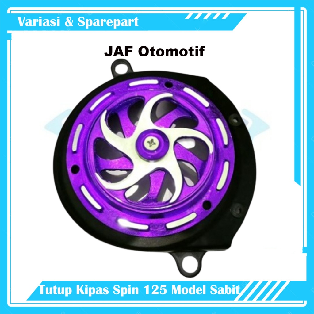 UNGU JAF ยานยนต์ Spin Fan Cover 125 Hayate Skydrive Skywave Fan Cover สีม่วง Crescent Motif Spinner 