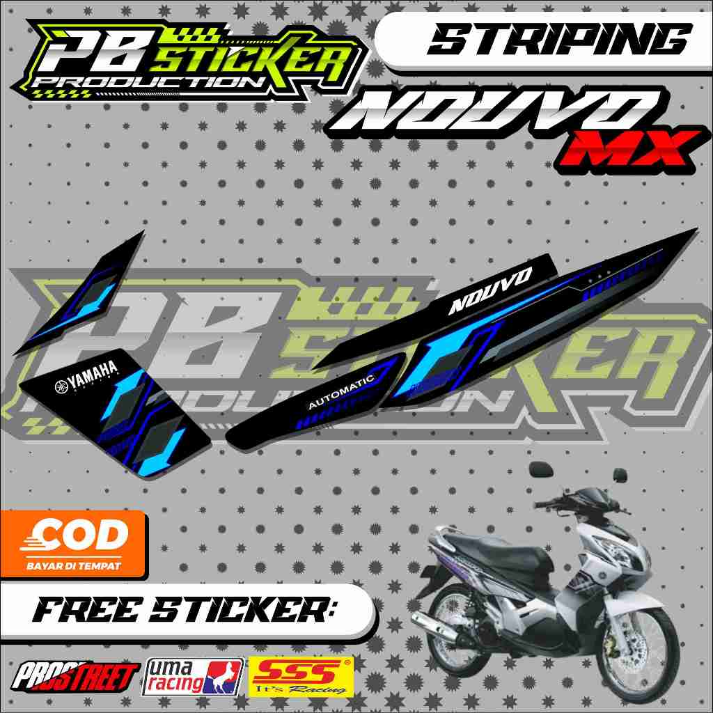 YAMAHA NOUVO MX VARIATION STRIPING / YAMAHA NOUVO MX MOTORCYCLE STICKER LIST