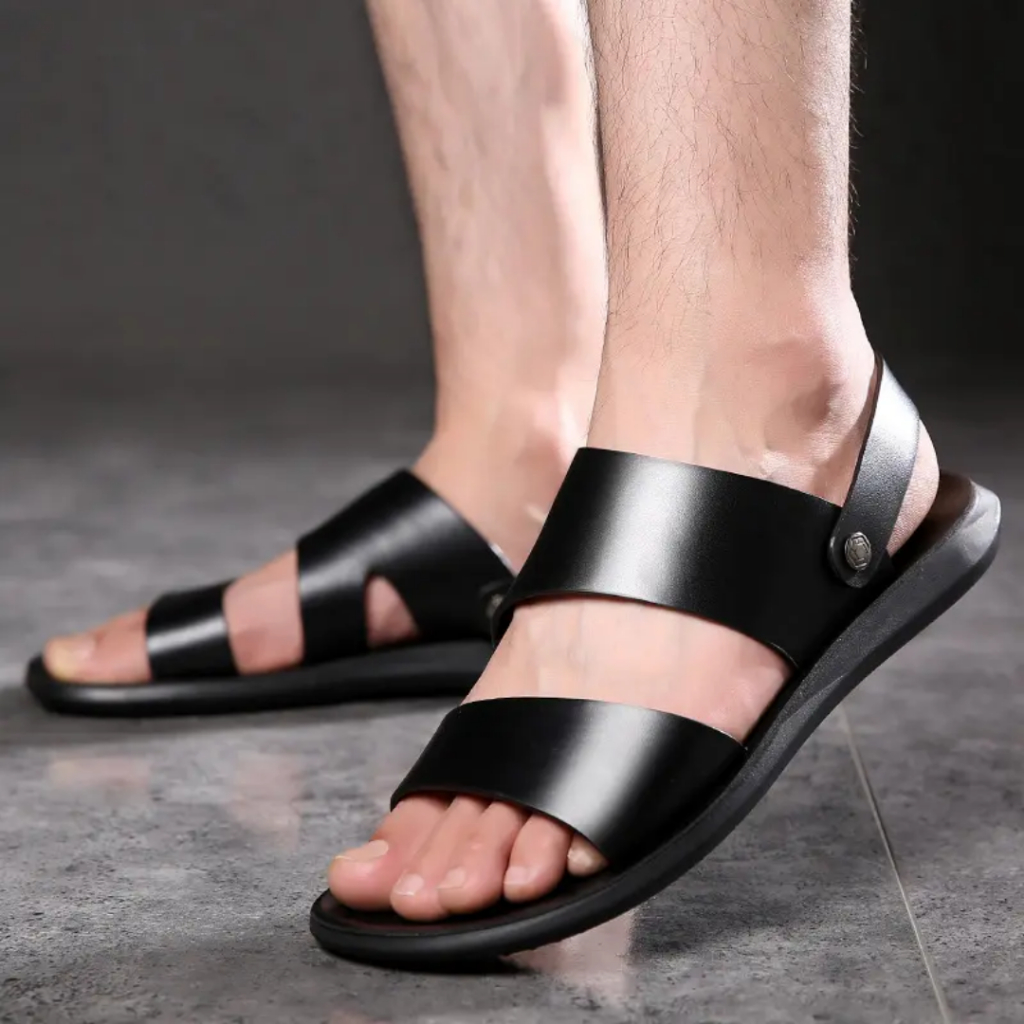 รองเท้าแตะหนังผู้ชายสไลด์ Anti Slip Anti Slip Soft ไซส์ 39 - 43 - CODE RZ1