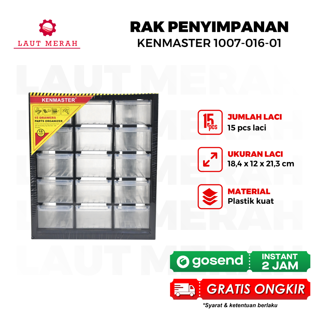 Kenmaster Slot ลิ้นชัก Partition Shelf ซ้อน 15 ช่อง / ลิ้นชัก (18 x 12 ซม.)