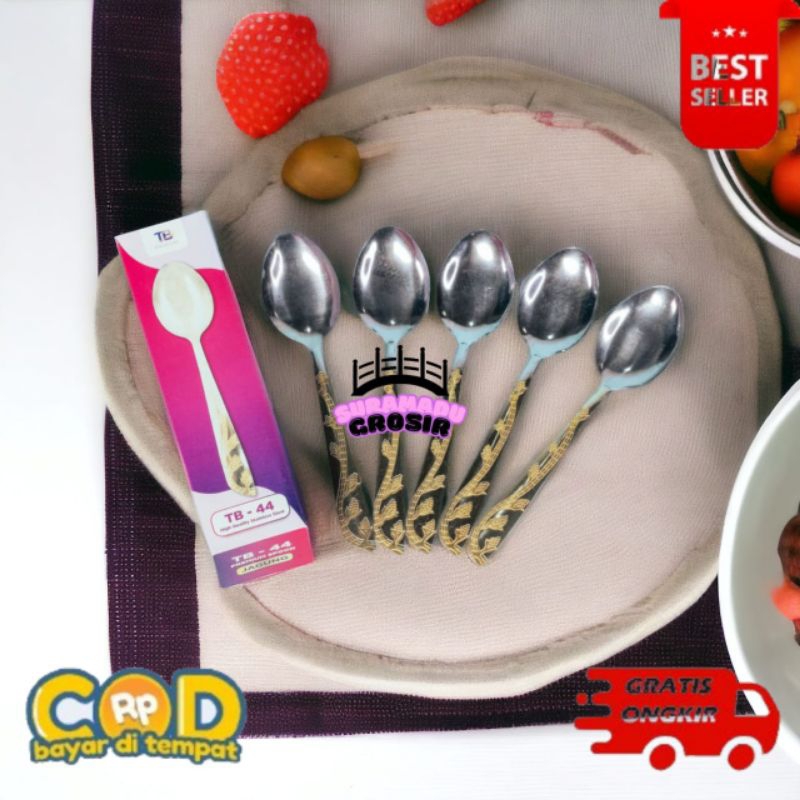 [SG] ช้อนส้อมแกะข้าวโพดสแตนเลสสีทอง TB-44