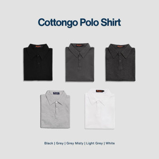 Cottongo Polo Shirt Monochrome | Kaos Polo Kerah Polo Shirt Hitam Abu Putih