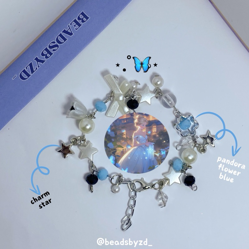 Aesthetic Blue Bead Bracelet/Beads Bracelet Coquette Blue/Girls Bead Bracelet