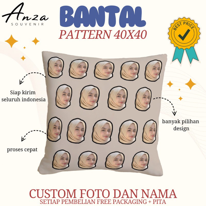 40x40 PATTERN PHOTO PILLOW / FACE PHOTO PILLOW / CUSTOM PILLOW / PRINTING PILLOW