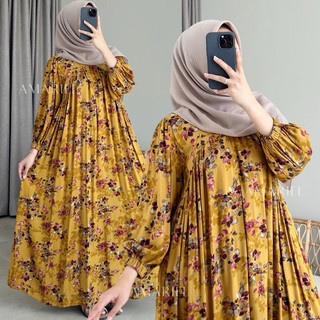 Amariel Voila Dress Daster Gamis Panjang Nyaman Bumil Busui Hijab Friendly