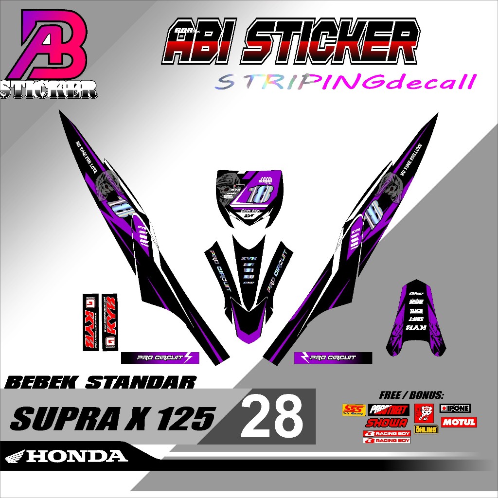 สติ๊กเกอร์แถบสติ๊กเกอร์ SUPRA X 125 RBT BEBEK MODIF SUPERMMOTO YZ KLX KTM CRF สติ๊กเกอร์ DECAL