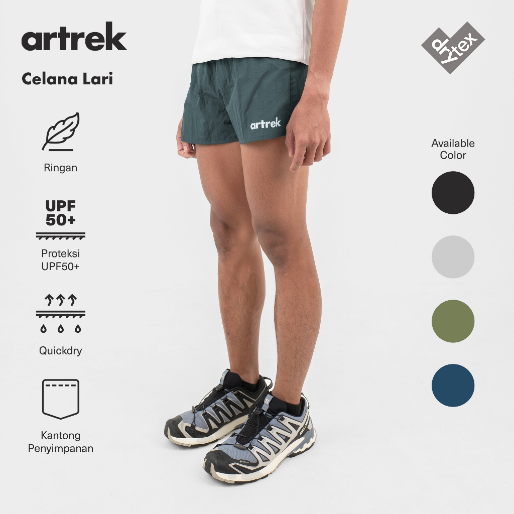 Artrek Active กางเกงวิ่งสีเทาสําหรับผู้ชายแบบแห้งแห้งเร็วน้ําหนักเบาสบาย Cool Quick Dry