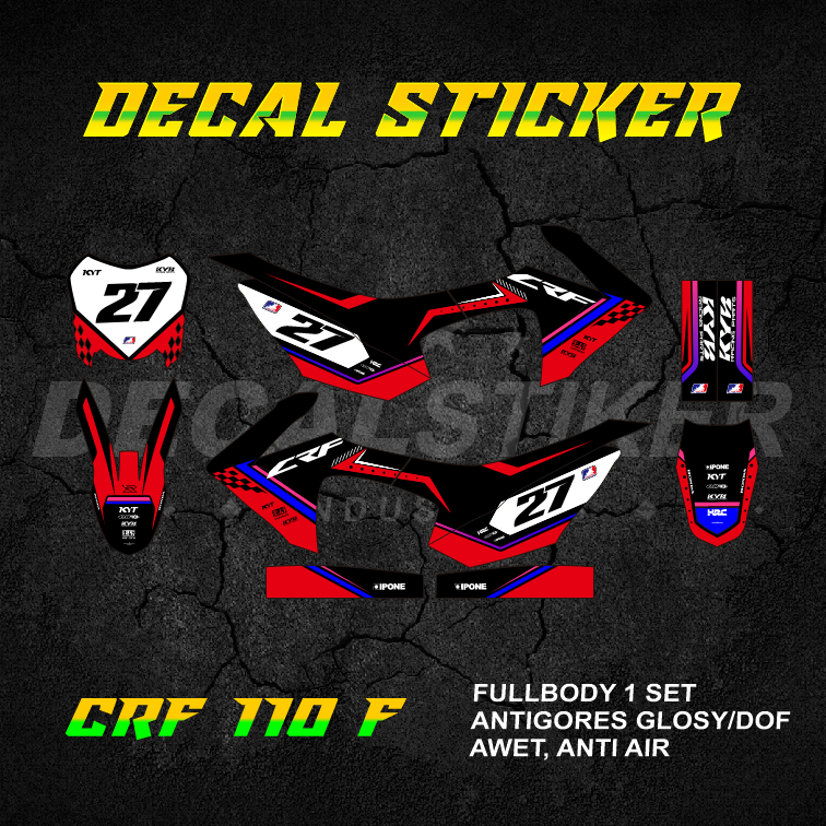 STABILO HIJAU MERAH UNGU DECAL STICKER CRF 110 FULLBODY (015) DECAL STICKER MINIMOTO 110F F MINITRAI