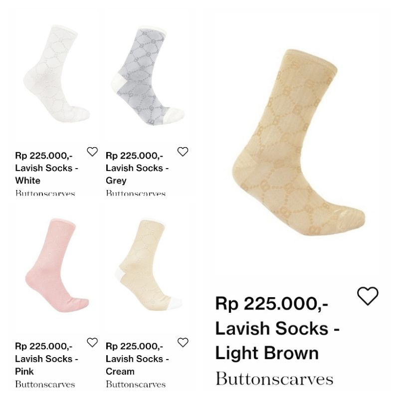 ถุงเท้า Buttonscarves lavish ori ใหม่ (กล่อง)