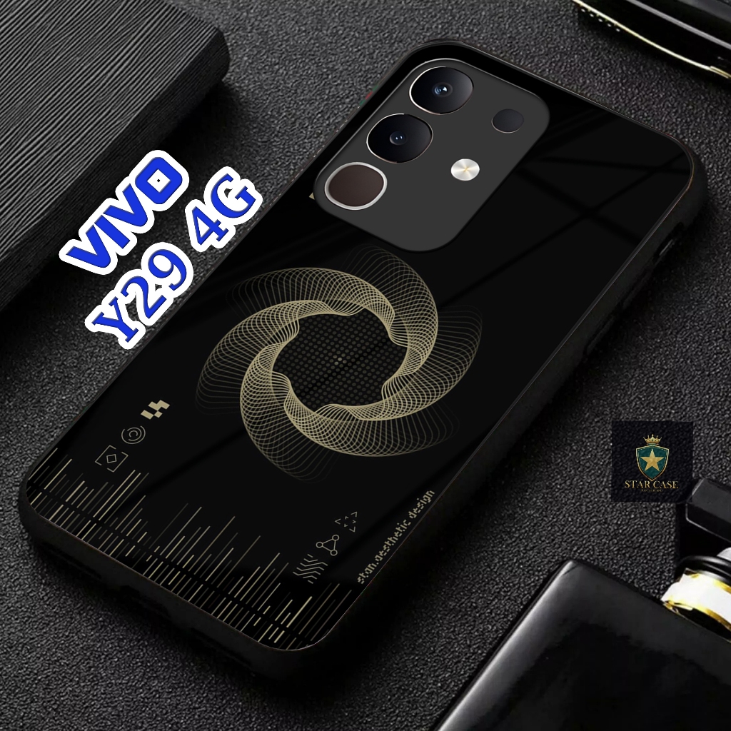 Softcase Glass Hp Terbaru Vivo Y29 4G 2025 ซิลิโคน Hp พร้อมตัวป้องกันกล้อง Luxury Case STC568