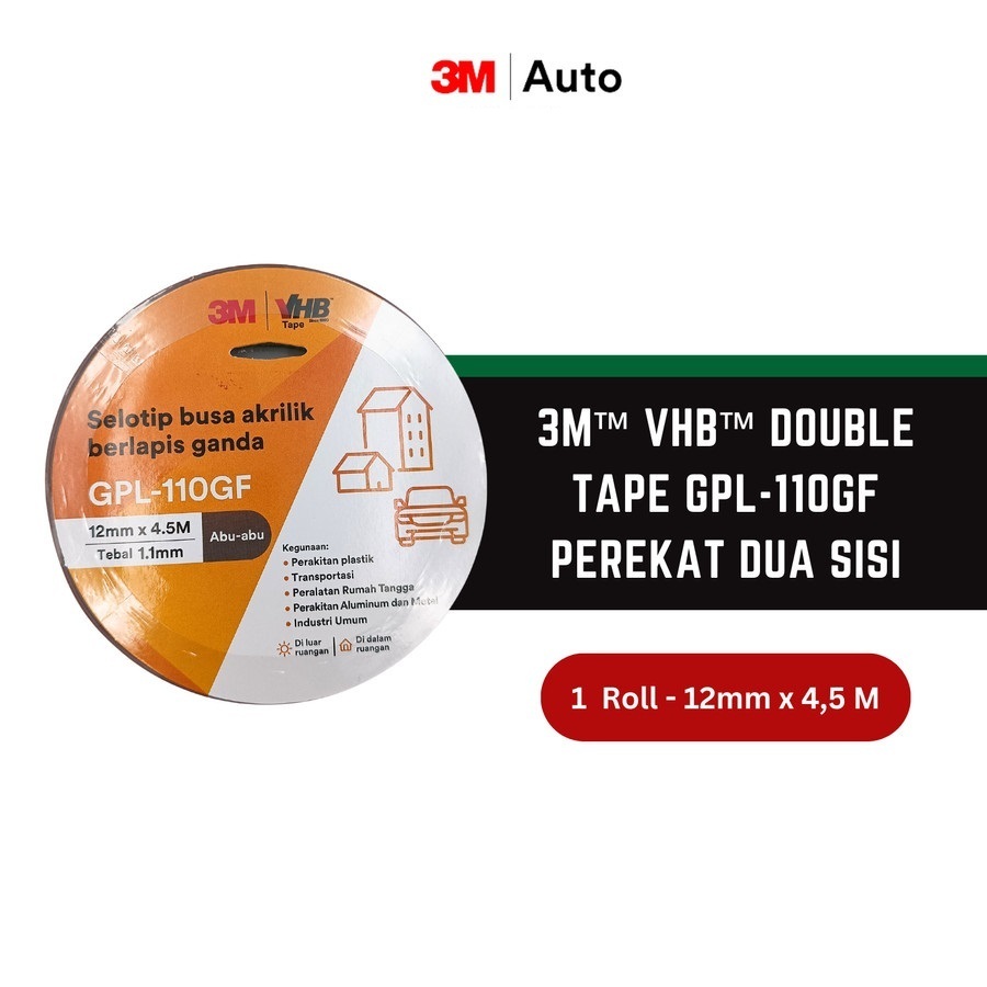 3M VHB DOUBLE TAPE AUTOMOTIVE 4900 ขนาด 12MM X 4.5M