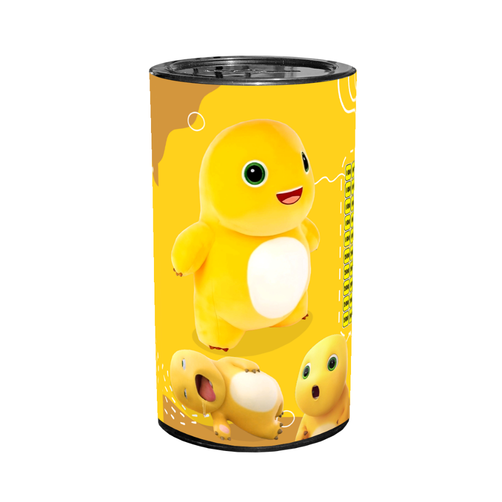 กระปุกออมสินตัวละครไดโนน่ารักเปิดและปิดถาวรพลาสติกเด็กจัมโบ้ 10x20 ซม. ขนาดใหญ่ป้องกันระยะยาว