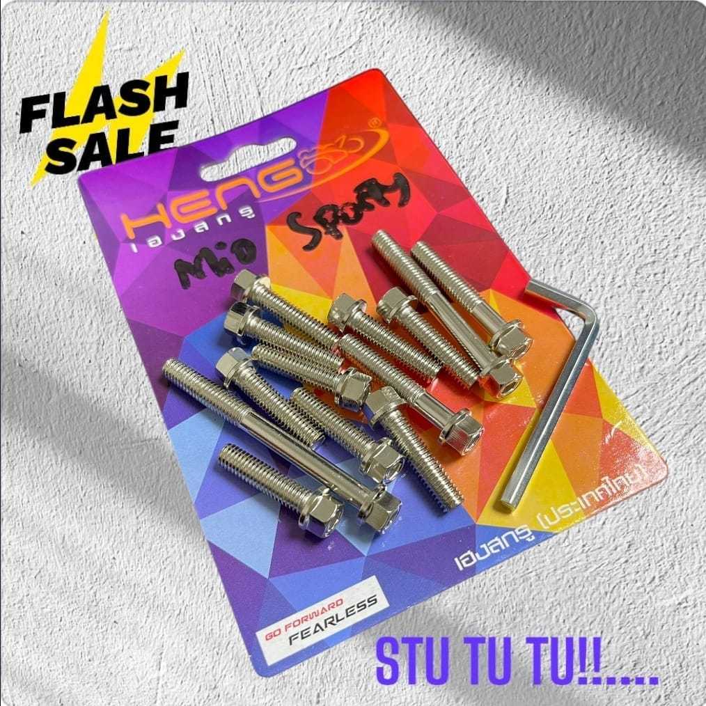 STUTU99 ยี่ห้อ HENG BOLT PROBOLT HEXAGON HENG 2 คีย์ PROBOLT ชุด CVT TUB MIO NOUVO CHROME สี CONTENT