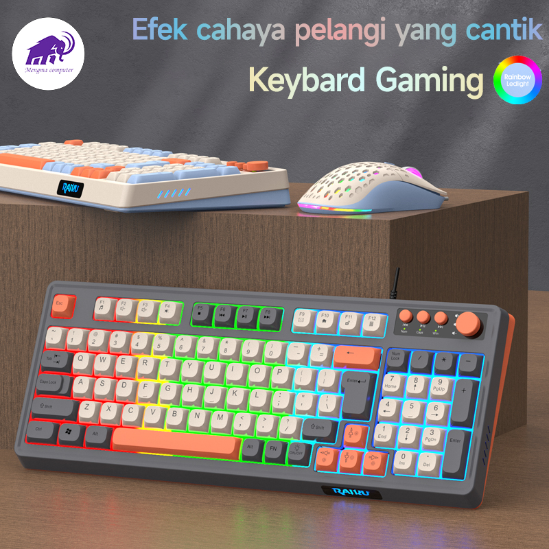 MA German K98 E-sports Gaming Keyboard Set with Cable, Brown Switch, Silent, Mechanical Sensation, a