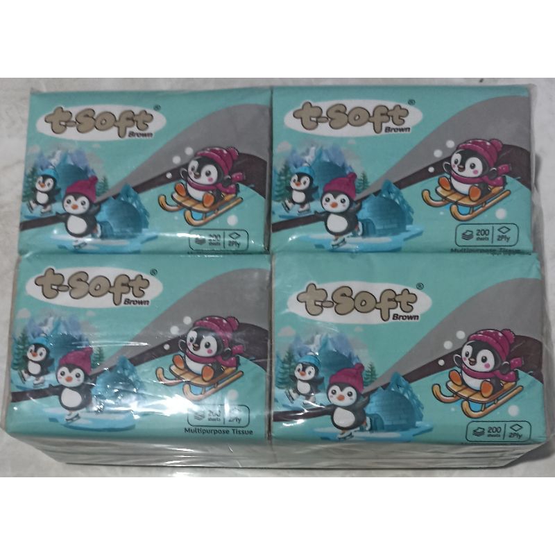 TSOFT BROWN TISSUE CHOCOLATE 200s 2 ชั้น (4 วง)