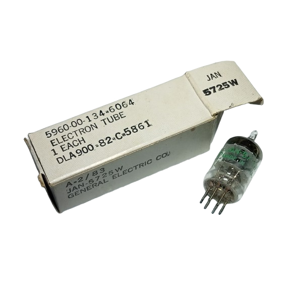 US General Electric GE JAN 5725W 5725 Vacuum Pentode RF / IF-Sage Tube Equation 6 สามชิ้นหลอด 6J2 6A