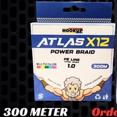300 เมตร ATLAS X12 POWER BRAID สาย PE Multi Color 1.0 2.0 2.5 3.0