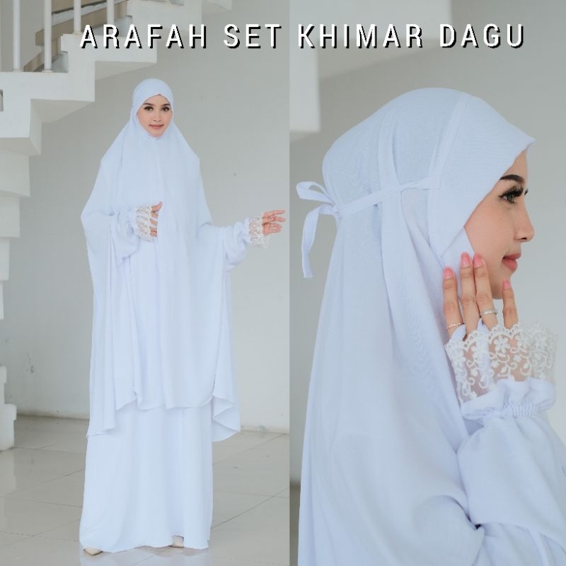 ARAFA CHIN KHIMAR SET WITH POCKETS SPECIAL สําหรับ UMRAH HAJI MADE IN COOL TWILL MATERIAL