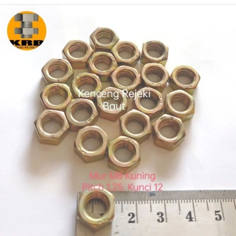น็อตเหลือง M8 (12 คีย์) / น็อตหกเหลี่ยม M8x1.25