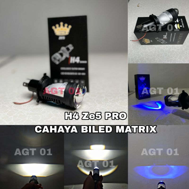 CAHAYA H4 PROJECTOR BILED FLAT ZE5 PREMIUM SUPER BRIGHT HEADLIGHT / H4 LED MAIN BULB BILED LIGHT / L
