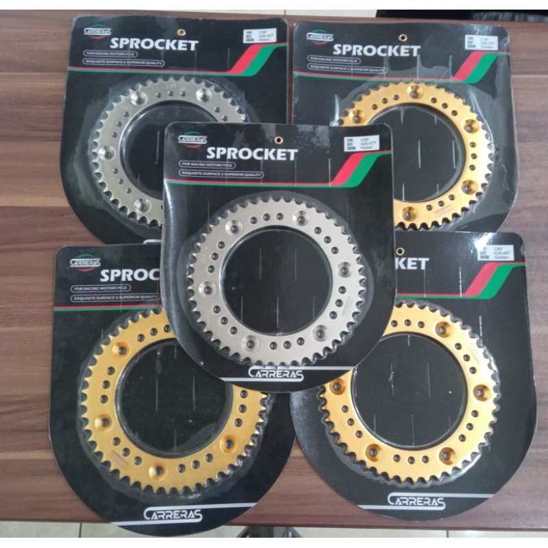 GEAR CRF150 SUPERMOTO UK 428 45 46 47T GOLD/SILVER CARRERAS