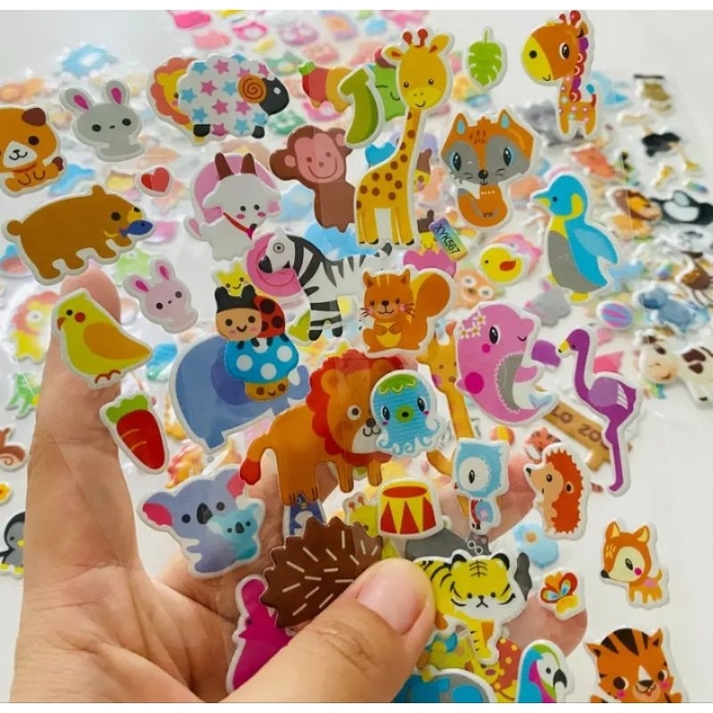J (J13) RAISED CARTOON CHARACTER STICKERS / CUTE MOTIF STICKERS / DECORATION