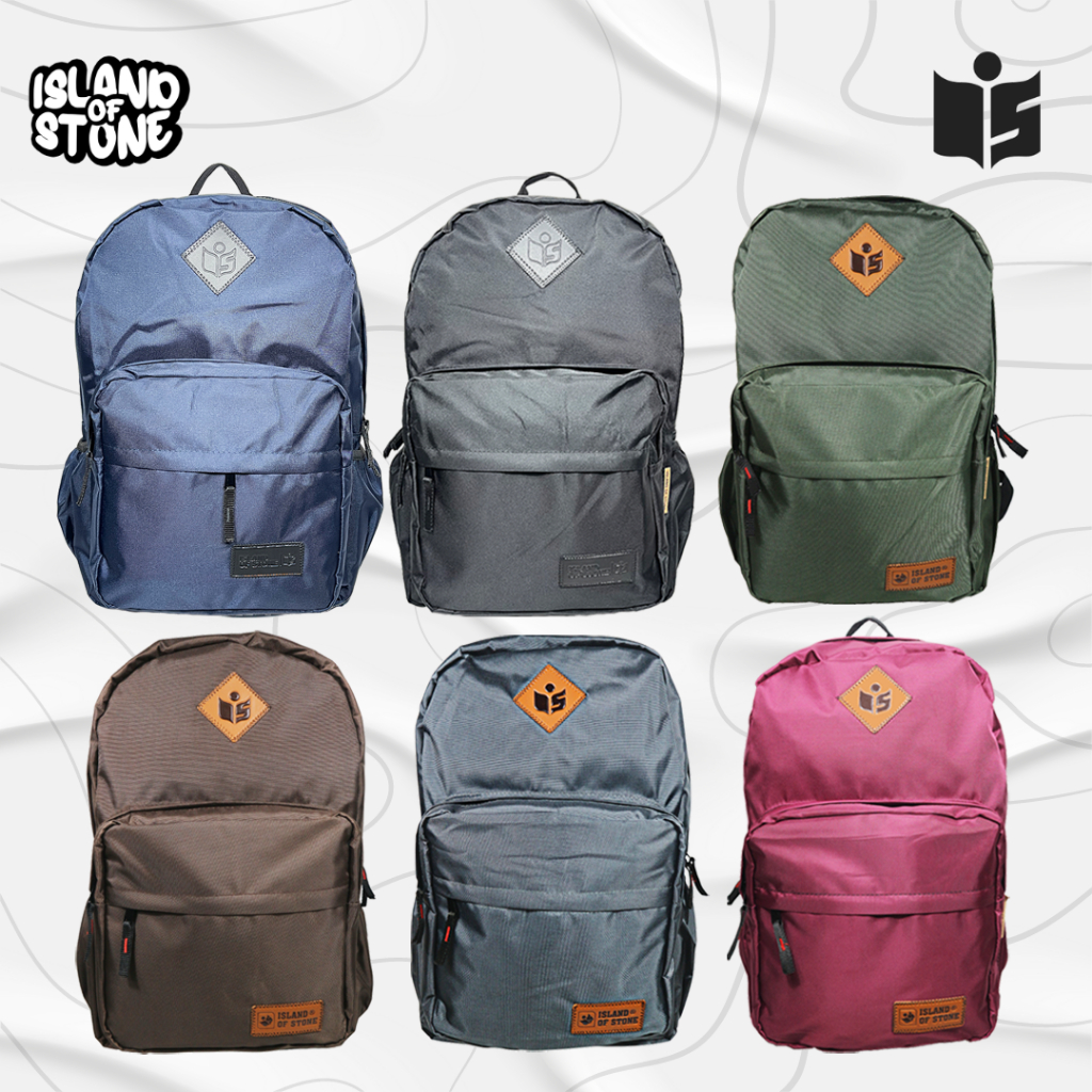 กระเป๋าเป้สะพายหลัง Distro ของแท้ (แพทช์สีน้ําตาล) Nylon - Island Of Stone