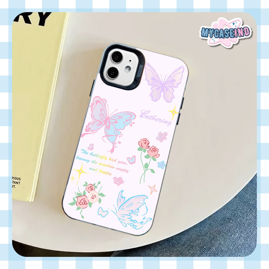 So Gathering Cool ผีเสื้อโฮโลแกรมพิมพ์กรณี oppo reno 5f 11f a55 4g a3x a15 a16k a18 a16e a17 a17k a1