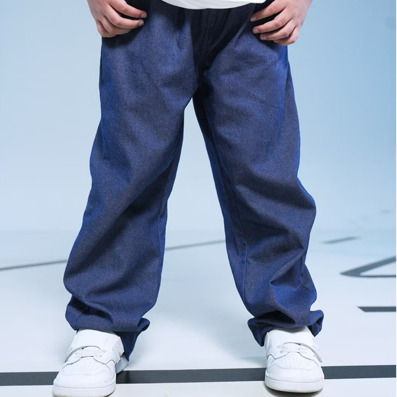Macbear กางเกง DENIM กางเกงเด็กยาว Riley Denim ยาว Unisex 2 - 12 ปี - กางเกงยีนส์ Cutbray Culottes ข
