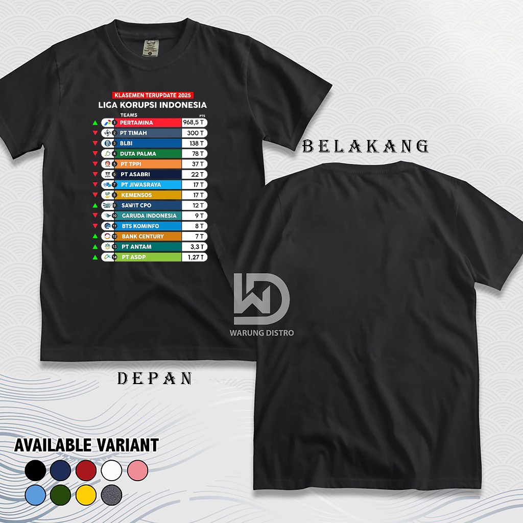 V4 อินโดนีเซีย Corruption League เสื้อยืดผ้าฝ้าย Combed 24s เสื้อยืดพรีเมี่ยม