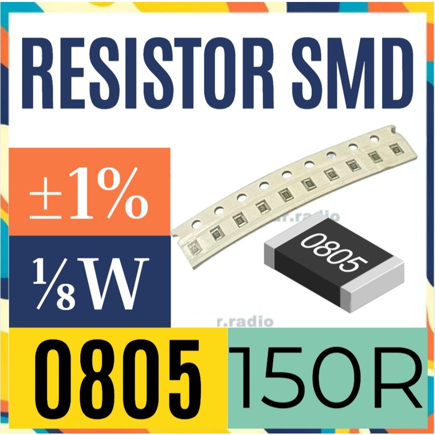 ตัวต้านทาน R 10 ชิ้น 150R โอห์ม smd 0805 150 R 150 โอห์ม 1%