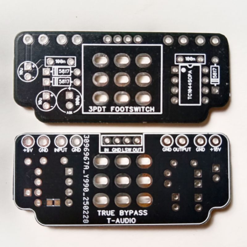 T-Audio True Bypass Switching 3PDT PCB พร้อมแรงดันไฟฟ้า Doubler TC1044SPA MAX1044 LT1054 1590B