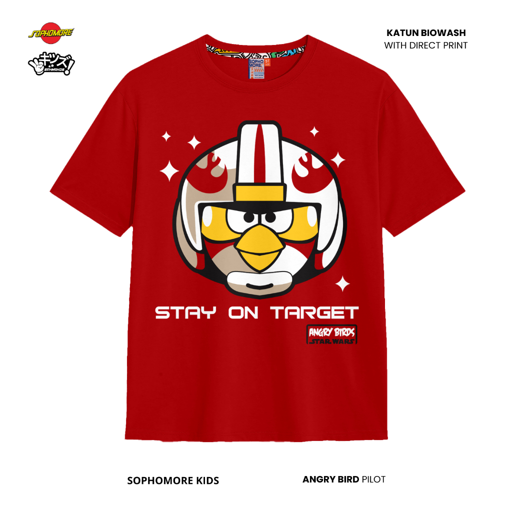 Sophomore - เสื้อยืดเด็กชาย Angry BIrd Pilot Game Tops 2-7 ปี