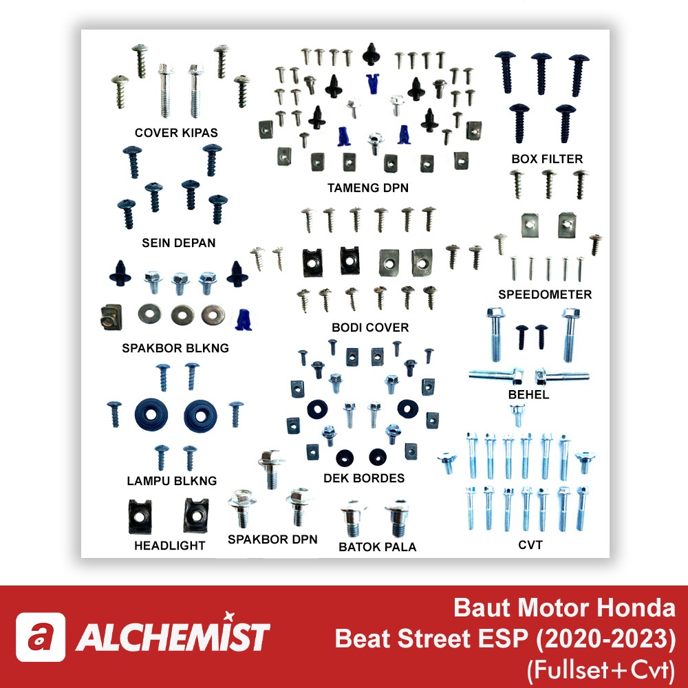 Beat Street eSP K1A Fullset Bolts/Honda Beat Street eSP K1A Fullbody Bolts/Honda Beat Street eSP K1A