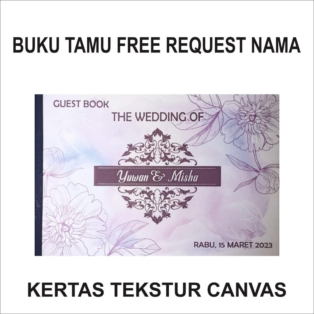 WEDDING GUEST BOOK CANVAS TEXTURE PAPER CONTENDTS 260 NAMES / CANVAS TEXTURE BOOK