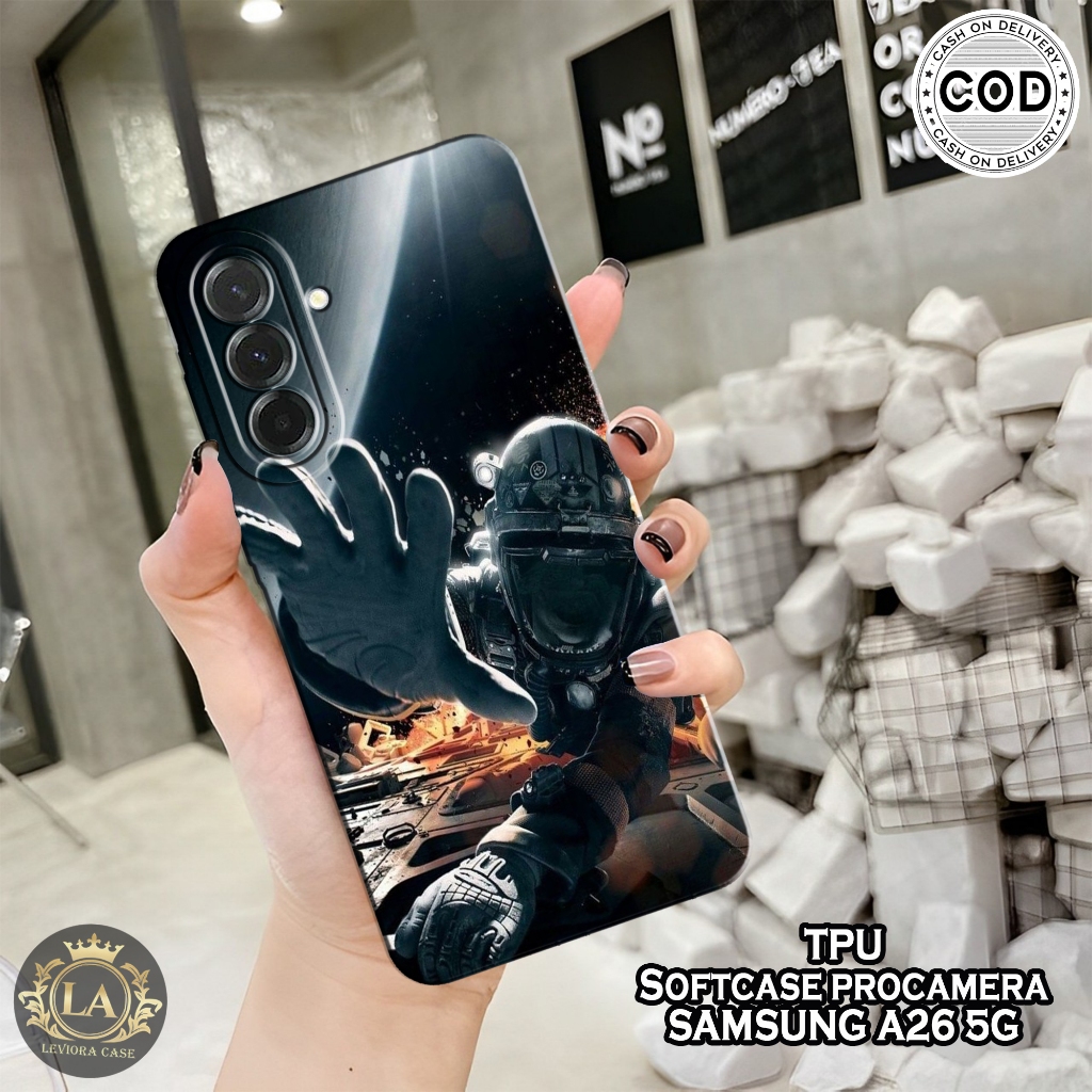 HP เคส Samsung A26 5G รุ่นล่าสุด - เคส Leviora - เคสแฟชั่นนักบินอวกาศ - Samsung A26 5G Softcase - เค