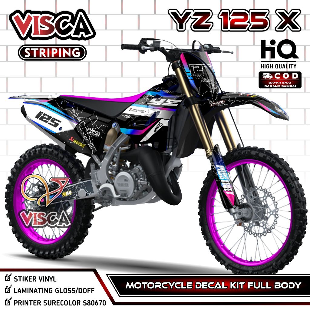 Decal YZ 125 X 2022 Full Body - YZ 125X Fullbody Sticker - YZ 125 2022 Decal - YZ 125X Striping การอ