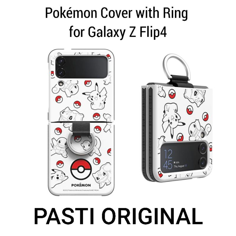 Samsung Galaxy Z Flip 4 Casing Original Ring Cover Pokemon Case Ring Flip4