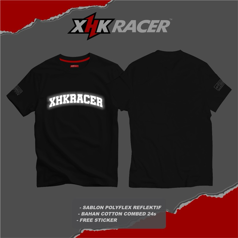 เสื้อยืด XHK RACER VOLT 13 | ลาย XHK REFLECTIVE | สติ๊กเกอร์ฟรี ไม่จํากัดเพศ คุณภาพระดับพรีเมียมสูง