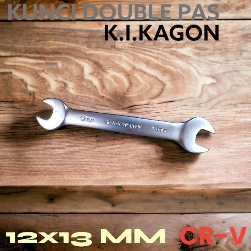 DOUBLE WRENCH 12X13MM KI WAGON FULL STAINLESS STEEL SATIN 2429A