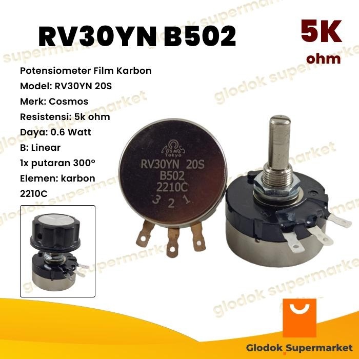 Cosmos RV30 5K RV30YN 20S B502 โพเทนชิโอมิเตอร์ก้านยาว