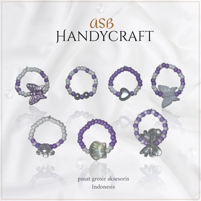 [CMM066] 1 ชิ้น - แหวนลูกปัดสีซีรีส์พรีเมี่ยม
