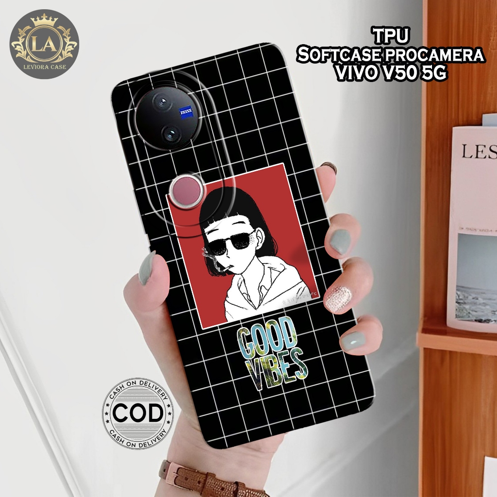 เคส HP ล่าสุด VIVO V50 5G 2025 - เคส Leviora - เคสแฟชั่นสีดํา - เคส VIVO V50 5G 2025 Softcase - เคสก