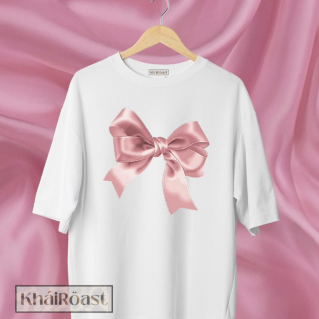 เสื้อยืด Coquette สีชมพูสําหรับผู้หญิง | ผ้าฝ้ายหวี 100% | เสื้อยืด Coquette