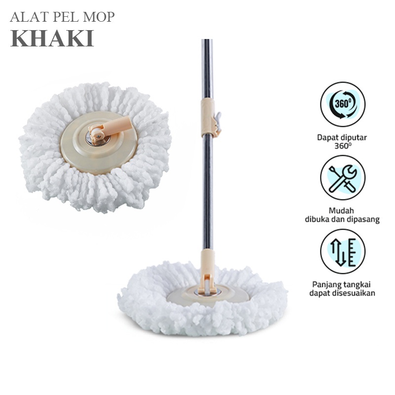 Shop.Eazy ไม้ถูพื้นแบบหมุนได้ 1521 - ชุดไม้ม็อบ + ผ้าถูพื้น