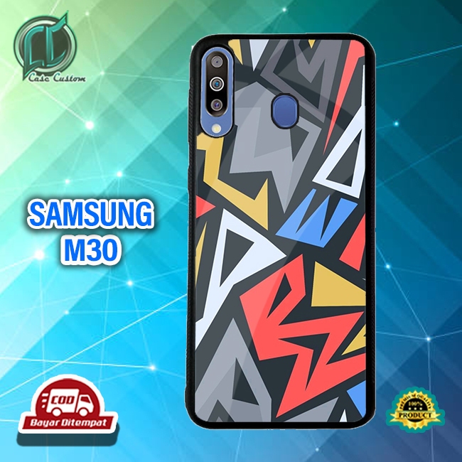 เคส SAMSUNG M30 ใช้งานได้สําหรับโทรศัพท์ทุกประเภท ยัง [ ABSTRACT Motif] _เคสเงาล่าสุด _เคสแบบกําหนดเ