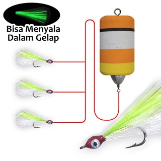 Pelampung Sabiki Menyala dalam Gelap Umpan Memancing Baby GT Casting Talang Baramundi Marlin Super Gacor