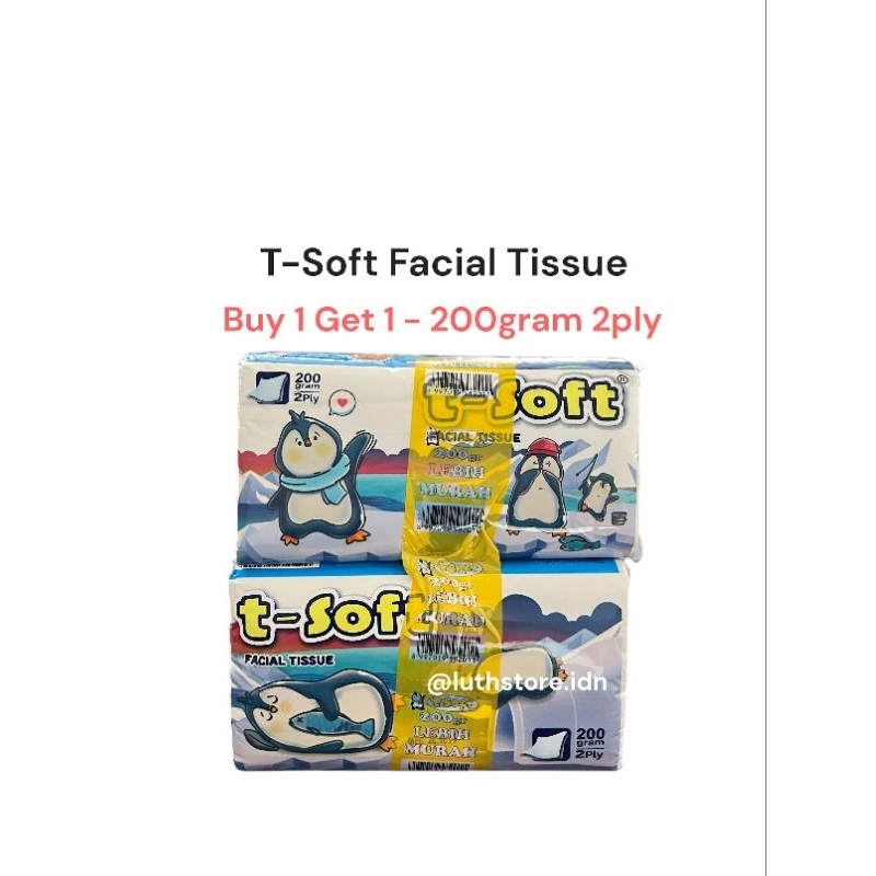 TSOFT FACIAL TISSUE BUY 1 แถม 1 200GRAM 2PLY
