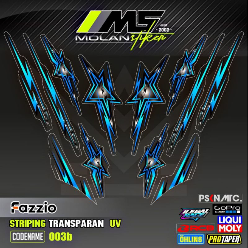 Decal สติกเกอร์ Striping Variation โปร่งใส Uv Fazzio Star Fazzio Star Yamaha Fazzio 125 Hybrid Fazzi